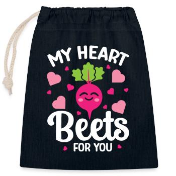 Rote Bete Beziehung Spruch Heart Beets For You - Verschließbarer Geschenkbeutel aus Baumwolle (25x30cm) - Navy - Vorne