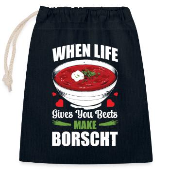 When Life Gives You Beets Make Borscht - Closable cotton gift bag (25x30cm) - navy - Front