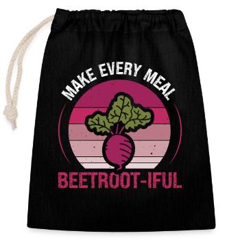 Rote Bete Gemüse Rüben Gärtner Beetroot-Iful - Verschließbarer Geschenkbeutel aus Baumwolle (25x30cm) - Schwarz - Vorne