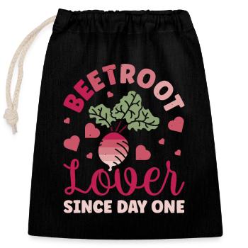 Beetroot Vegetables for Turnips Lover Gift - Closable cotton gift bag (25x30cm) - black - Front