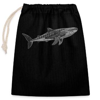Whale Shark Walhaie Walhai - Verschließbarer Geschenkbeutel aus Baumwolle (25x30cm) - Schwarz - Vorne