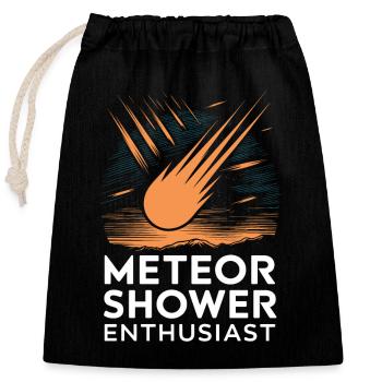 Stargazing And Meteor Shower Enthusiast - Closable cotton gift bag (25x30cm) - black - Front