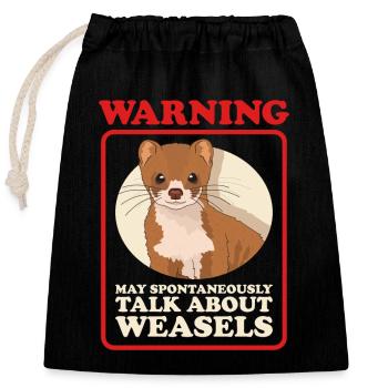 Weasel Dwarf Weasel Small Weasel Gift - Closable cotton gift bag (25x30cm) - black - Front