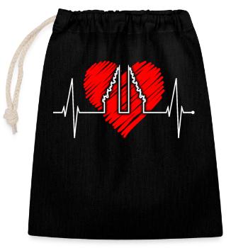 Bali Heartbeat Heaven’s Gate Indonésie Love Bali - Sac cadeau en coton avec cordon (25 x 30 cm) - noir - Devant