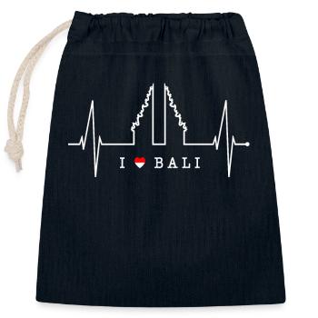Bali Heartbeat Heaven’s Gate Indonésie Love Bali - Sac cadeau en coton avec cordon (25 x 30 cm) - bleu marine - Devant