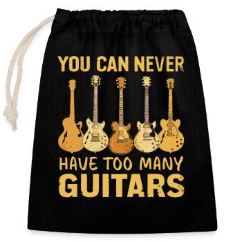 On n’a jamais trop de guitares - Sac cadeau en coton avec cordon (25 x 30 cm) - noir - Devant