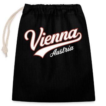 Vienne, Autriche, Souvenir - Sac cadeau en coton avec cordon (25 x 30 cm) - noir - Devant
