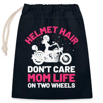 Helm Haare Kümmern Sie sich nicht um das Leben der Mutter auf zwei Rädern - Verschließbarer Geschenkbeutel aus Baumwolle (25x30cm) - Navy - Vorne