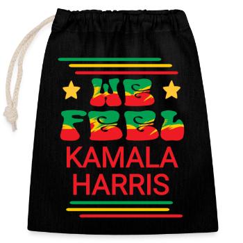 Kamala Harris Rasta style - Closable cotton gift bag (25x30cm) - black - Front