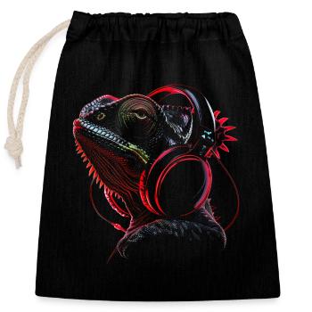 Chameleon Animal Animal Lover Headphones Reptiles - Closable cotton gift bag (25x30cm) - black - Front
