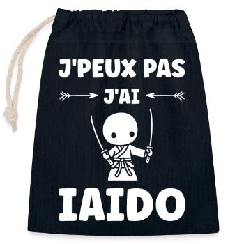 iaido - Verschließbarer Geschenkbeutel aus Baumwolle (25x30cm) - Navy - Vorne
