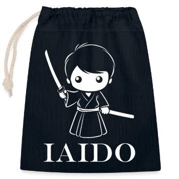 iaido - Verschließbarer Geschenkbeutel aus Baumwolle (25x30cm) - Navy - Vorne