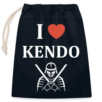 KENDO - Closable cotton gift bag (25x30cm) - navy - Front