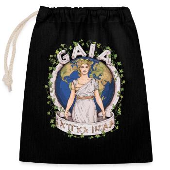 Mythologie grecque Gaïa Déesse de la Terre mère - Sac cadeau en coton avec cordon (25 x 30 cm) - noir - Devant