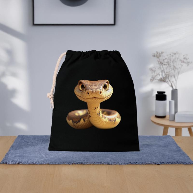 Schlange Python Kobra Mamba Klapperschlange Snake Verschließbarer Geschenkbeutel aus Baumwolle (25x30cm)