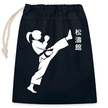 Karate - Verschließbarer Geschenkbeutel aus Baumwolle (25x30cm) - Navy - Vorne