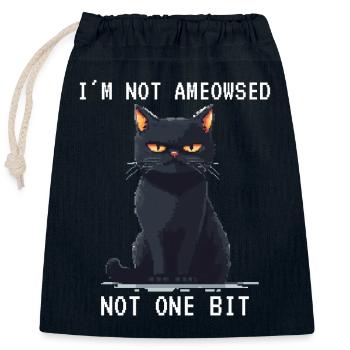 I'm Not Ameowsed Pixelart Grimmige Katze Pixel - Closable cotton gift bag (25x30cm) - navy - Front