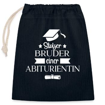 Stolzer Bruder einer Abiturientin - Verschließbarer Geschenkbeutel aus Baumwolle (25x30cm) - Navy - Vorne