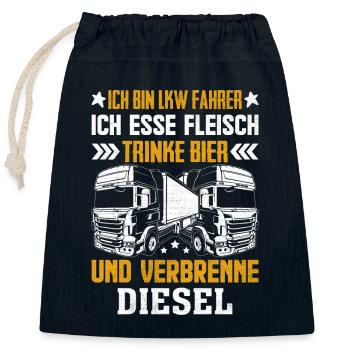 Truck Driver - Closable cotton gift bag (25x30cm) - navy - Front