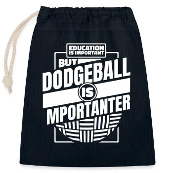 L’éducation est importante, mais le ballon chasseur l’est - Sac cadeau en coton avec cordon (25 x 30 cm) - bleu marine - Devant
