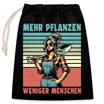 Garten Geschenk Gärtnerin Geburtstag Geschenk - Verschließbarer Geschenkbeutel aus Baumwolle (25x30cm) - Schwarz - Vorne