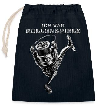 ANGELROLLE ICH MAG ROLLENSPIELE - Verschließbarer Geschenkbeutel aus Baumwolle (25x30cm) - Navy - Vorne