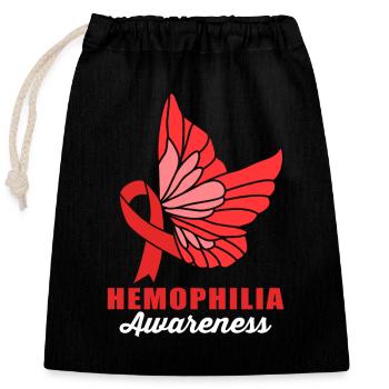 Hémophilie Hémophilie Hémophilie - Sac cadeau en coton avec cordon (25 x 30 cm) - noir - Devant