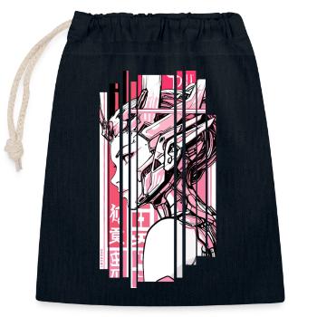 Frau cyberpunk rosa geometrisch japan - Verschließbarer Geschenkbeutel aus Baumwolle (25x30cm) - Navy - Vorne