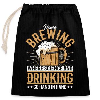 Brassage à domicile où la science et la consommation de bière artisanale - Sac cadeau en coton avec cordon (25 x 30 cm) - noir - Devant