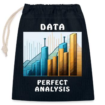 DATA PERFECT ANALYSIS - Verschließbarer Geschenkbeutel aus Baumwolle (25x30cm) - Navy - Vorne