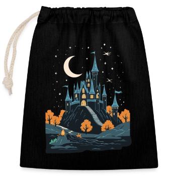 Spooky Haunted Castle Magical Haunted Castle - Closable cotton gift bag (25x30cm) - black - Front