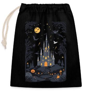 Spooky Haunted Castle Magical Haunted Castle - Closable cotton gift bag (25x30cm) - black - Front
