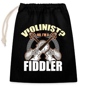 Violoniste Violoniste Non Je suis un violoniste Musique country - Sac cadeau en coton avec cordon (25 x 30 cm) - noir - Devant