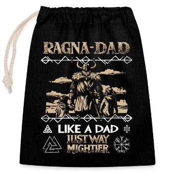 RAGNA-DAD Vikings avec enfants pour des pères forts - Sac cadeau en coton avec cordon (25 x 30 cm) - noir - Devant