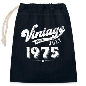 Vintage since July 1975 Birthday Gift - Closable cotton gift bag (25x30cm) - navy - Front