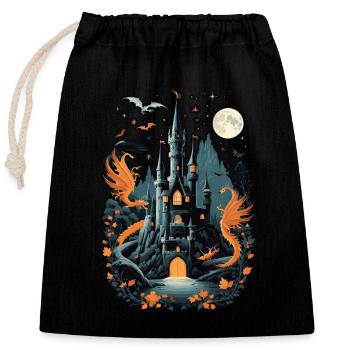 Spooky Haunted Castle Magical Haunted Castle - Closable cotton gift bag (25x30cm) - black - Front