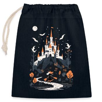 Spooky Haunted Castle Magical Haunted Castle - Closable cotton gift bag (25x30cm) - navy - Front