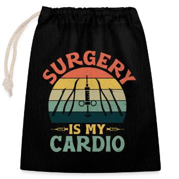 La chirurgie est mon cardio chirurgien chirurgien Docteur en chirurgie Surge - Sac cadeau en coton avec cordon (25 x 30 cm) - noir - Devant