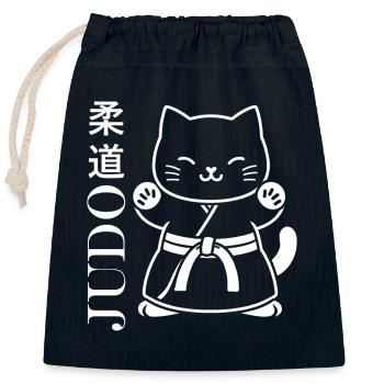 judo - Sac cadeau en coton avec cordon (25 x 30 cm) - bleu marine - Devant