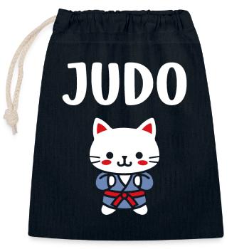 judo - Sac cadeau en coton avec cordon (25 x 30 cm) - bleu marine - Devant