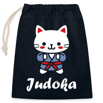 judo - Sac cadeau en coton avec cordon (25 x 30 cm) - bleu marine - Devant
