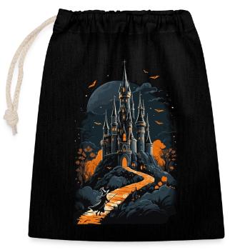 Spooky Haunted Castle Magical Haunted Castle - Closable cotton gift bag (25x30cm) - black - Front
