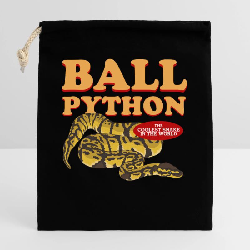Königspython Python Schlangen Geschenk Verschließbarer Geschenkbeutel aus Baumwolle (25x30cm)