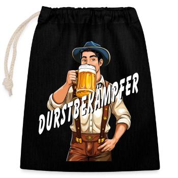 HOMME BIÈRE DÉSALTÉRANT - Sac cadeau en coton avec cordon (25 x 30 cm) - noir - Devant