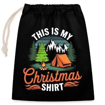 Zelten Christmas Outdoor Weihnachtsoutfit - Verschließbarer Geschenkbeutel aus Baumwolle (25x30cm) - Schwarz - Vorne
