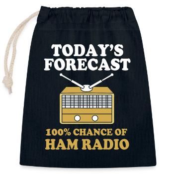 Amateur Radio Radio - Closable cotton gift bag (25x30cm) - navy - Front