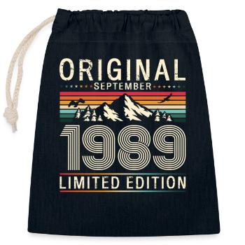 35th Birthday Legend September 1989 Vintage 89 - Closable cotton gift bag (25x30cm) - navy - Front
