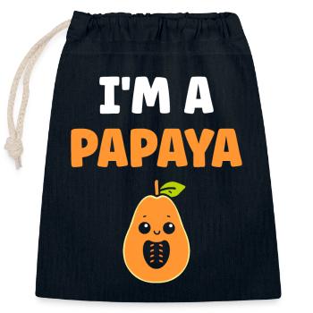 Papaya - Verschließbarer Geschenkbeutel aus Baumwolle (25x30cm) - Navy - Vorne