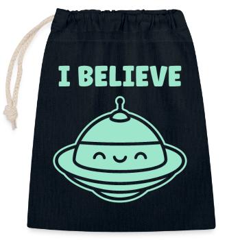 flying saucer - Closable cotton gift bag (25x30cm) - navy - Front