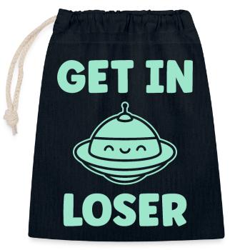 flying saucer - Closable cotton gift bag (25x30cm) - navy - Front
